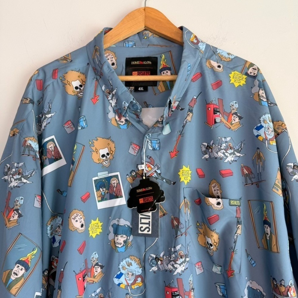 RSVLTS Disney Home Along Sitcky Bandits Button Down Shirt 4XL - Picture 2 of 9